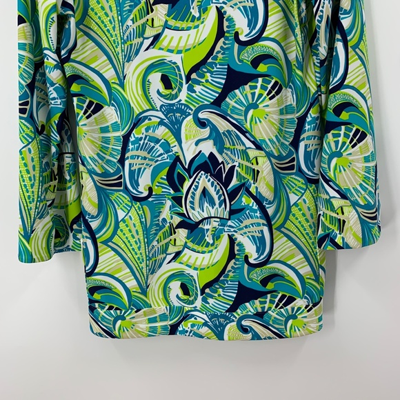 Jude Connally Chris Jude Cloth Tunic Top in Fanfare Turquoise Sz S - Picture 8 of 12